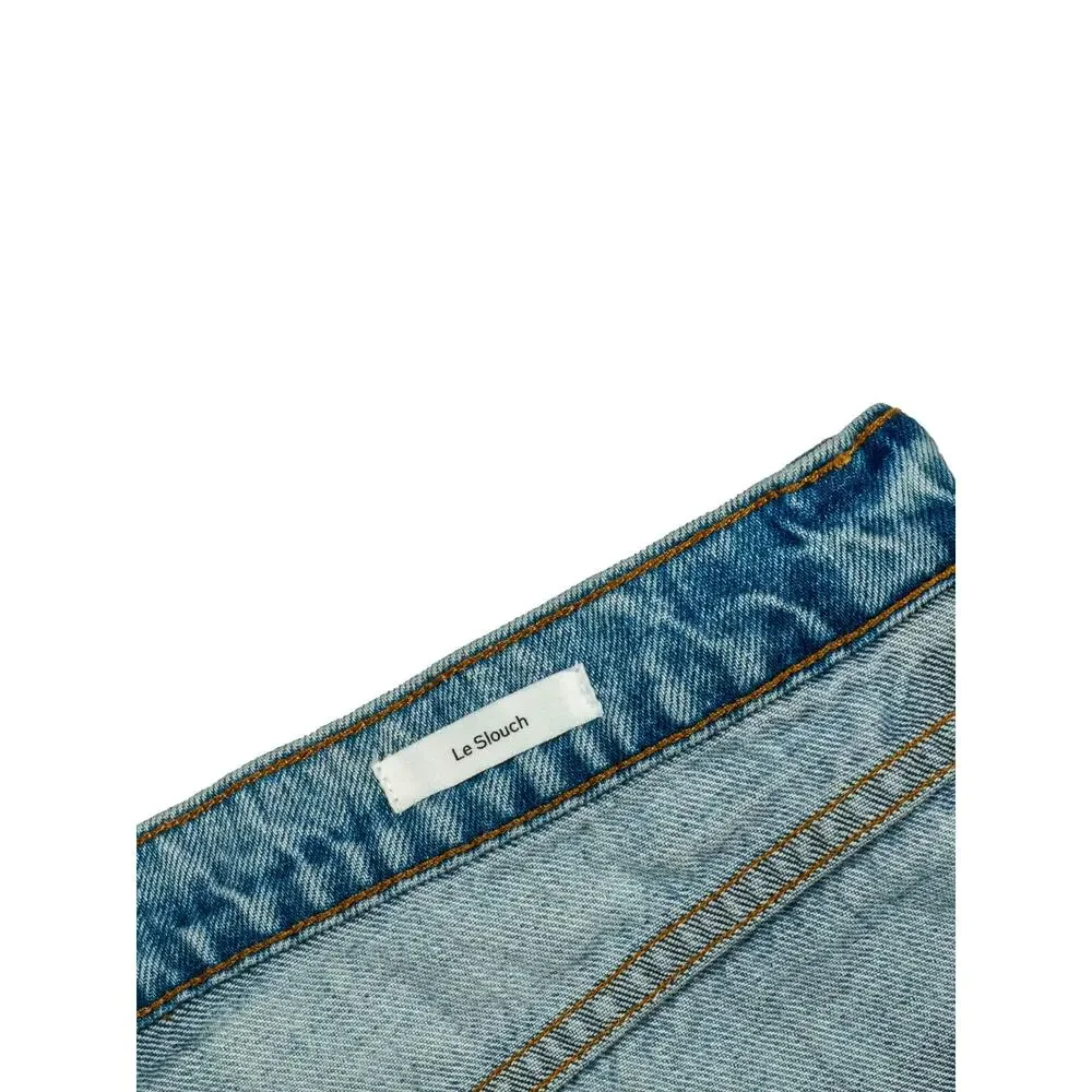 FRAME Le Slouch Boyfriend Jeans 28 Bluejay Rips Relaxed Denim LSLJ727 - Picture 10 of 14